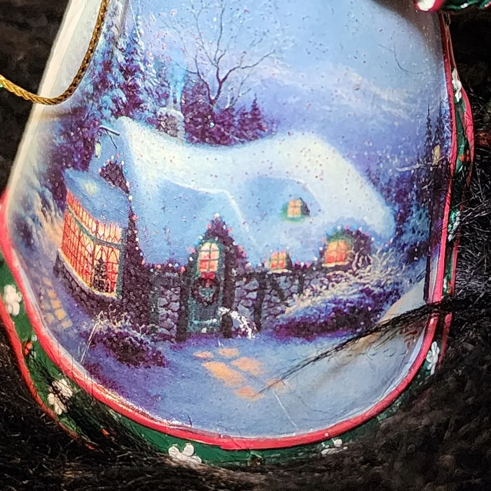 Set of 2 Thomas Kinkade Old World Santa Ornaments by Heirloom Ornaments